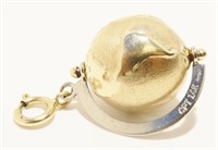 14K Y Gold Globe Charm 2.2g