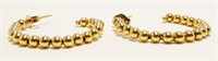 14K Y Gold Beaded Half Hoop Earrings 1.4g