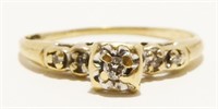 Vtg10K Y Gold & Diamond Engagement Ring Sz 8 2.1g