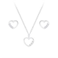 Heart Necklace & Earrings Set