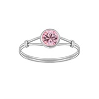 Minimalist Round .75ct Pink Topaz Ring
