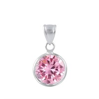 Round Cut 1.40ct Pink Sapphire Pendant