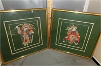 DG-7 pr. of Chinese paintings 8" square w/frames