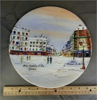 DG-28 10" hand painted Paris scene plate