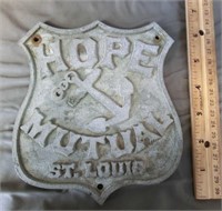 DG29- Hope Mutual St.Louis metal plaque