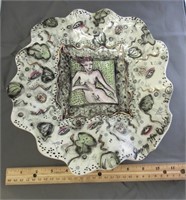 DG61- Jerry McBride 1987 pottery plate w/nudes