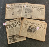 DG90- dozen vintage newspapers including WWII
