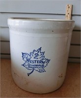 C-15 2 gal. Western Stoneware blue decorated