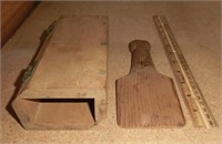 C-15 Primitive wood folding butter mold/paddle