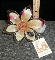 C-55 Murano art glass flower w/labels