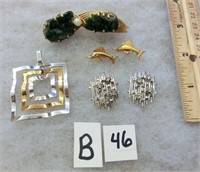 B-46 mid century brutalist earrings, marlin