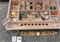 Z-46 tray lot of costume jewelry