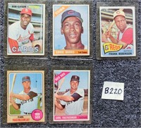 B-220 5 older Baseball cards Ernie Banks, Frank