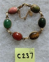 C-237 Burt Cassell gold filled scarab bracelet
