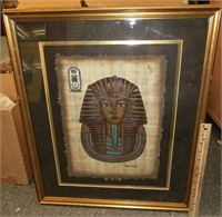 C-263 signed Egyptian painting on Papyrus