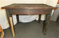 C-287 child size hand made table w/dark olive