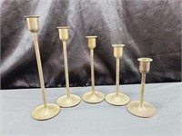 Brass Candlestick Holders Tallest Is 9 IN