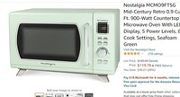 Nostalgia Retro 900-Watt Countertop Microwave Oven