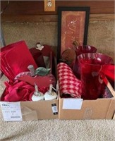 Red Vases, Wall Sconces, Candles Placemats & Misc.