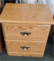 Two-drawer Oak fiberboard filing cabinet, 16 x 22