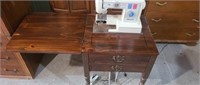 Necchi Sewing Machine in the Wooden Cabinet