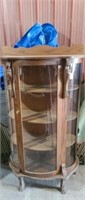 Round Front Claw foot Curio Cabinet, Vintage