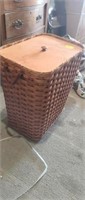 Woven Basket with Wooden Top,