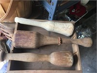 3 Old Wooden Mallets