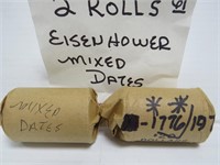 Eisenhower Silver Dollars - 2 Rolls Mixed Dates