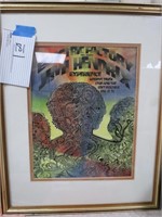 Framed And Matted Jimi Hendrix Concert Poster