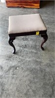 Upholstered stool - cherry finish