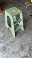 Green painted step ladder