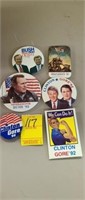 Campaign 1992, Bush Quayle, Clinton Gore Buttons