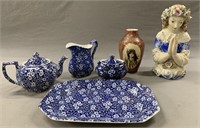 Calico Staffordshire, Porcelain Vase & Bust