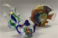 Art Glass Fish & Aquarium Teapot Paperweights