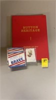 Button Heritage book with commemorative pin