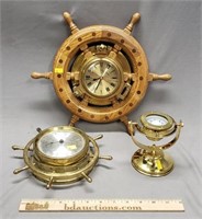 Nautical Decor Ships Wheel Clocks & Barometers