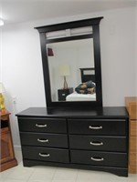 Black 6 Drawer Dresser With Mirror