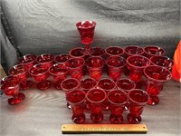 27 piece red glasses