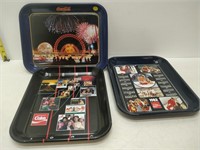 3 coca cola advertising trays