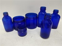 blue bottles & jars