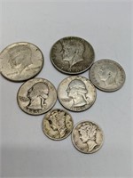 Silver Coins, 2-1964 50 Cent, 1956 and 1945