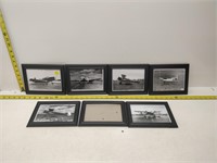 6 framed pictures of vintage planes & extra frame