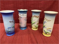 4 Trico hand painted Nagota-Japan vase, 7”