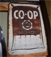 Single Sided Co-op Feeds Tin Sign, 28" x 19"