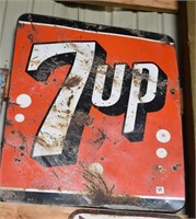 Single Sided 7UP Tin Sign, 36" x 30"