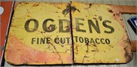 Single Sided Ogden's Tobacco Tin Sign (Split in