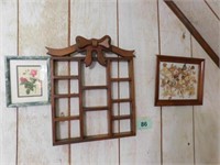 Framed dried flowers and butterflies by Virginia