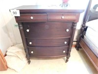 Antique chest of drawers, dark wood, two over