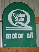 Double Sided Quaker State Tin Sign, 26" x 35"